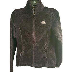 The North Face osito silken fleece jacket solid black full zip size XS